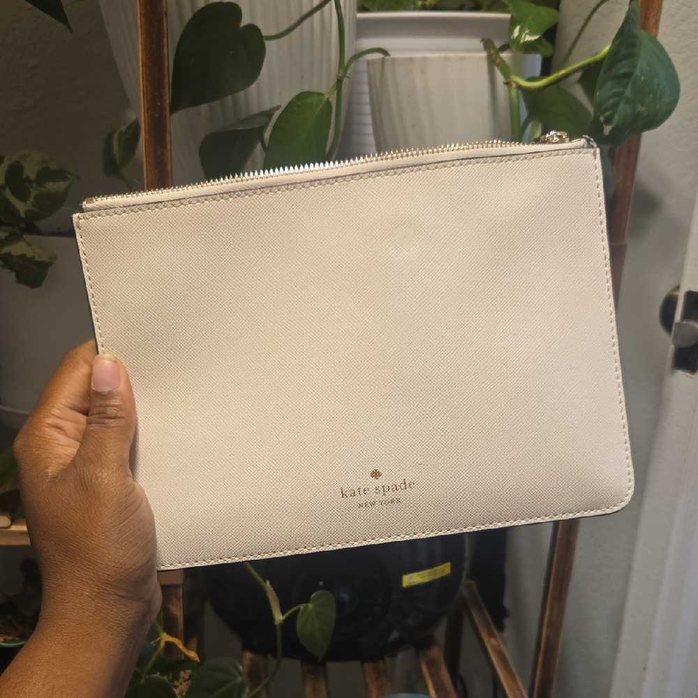 Cream Kate Spade Zip Pouch
